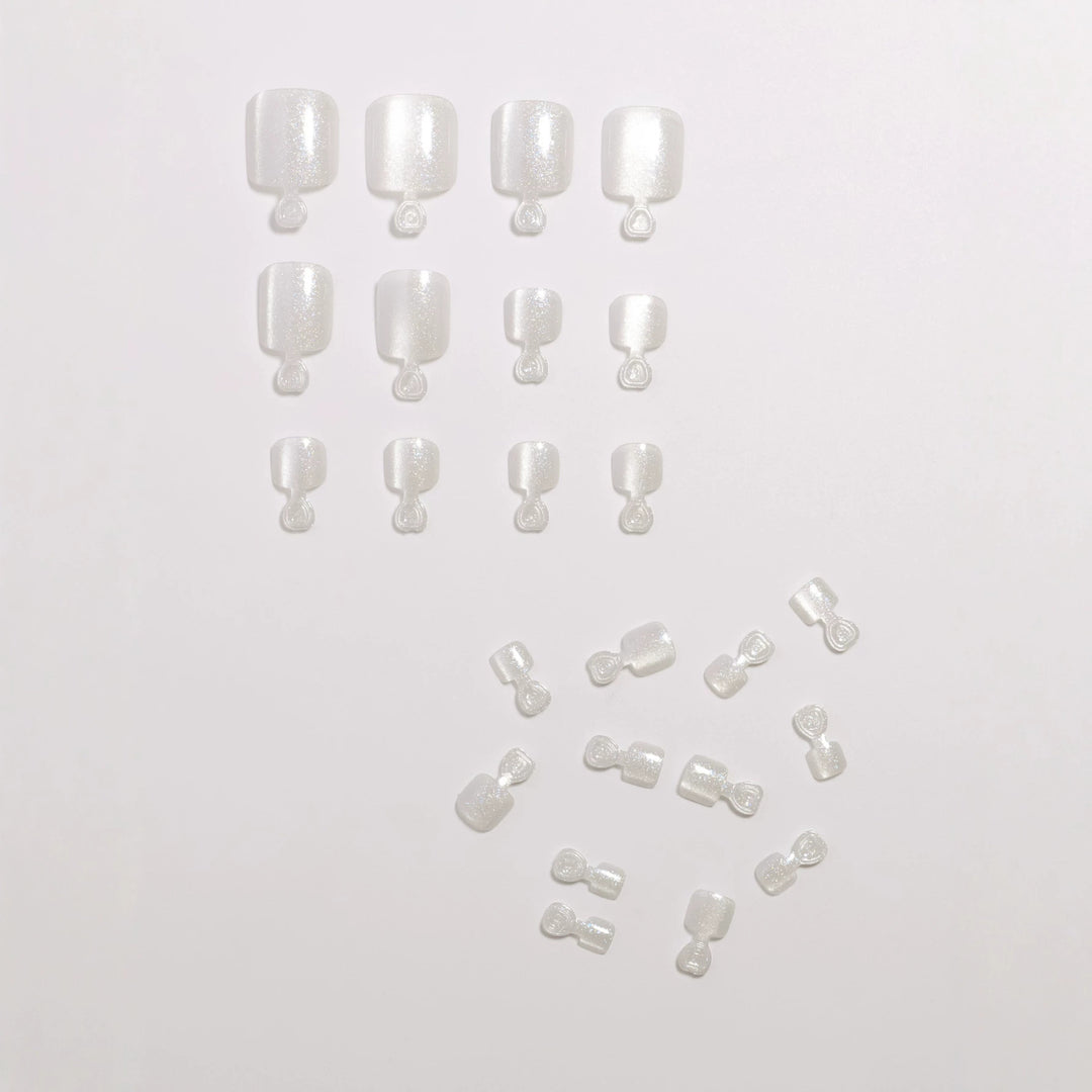 Premium Glitzerndes Pediküre Press-On Nagelset Karnz