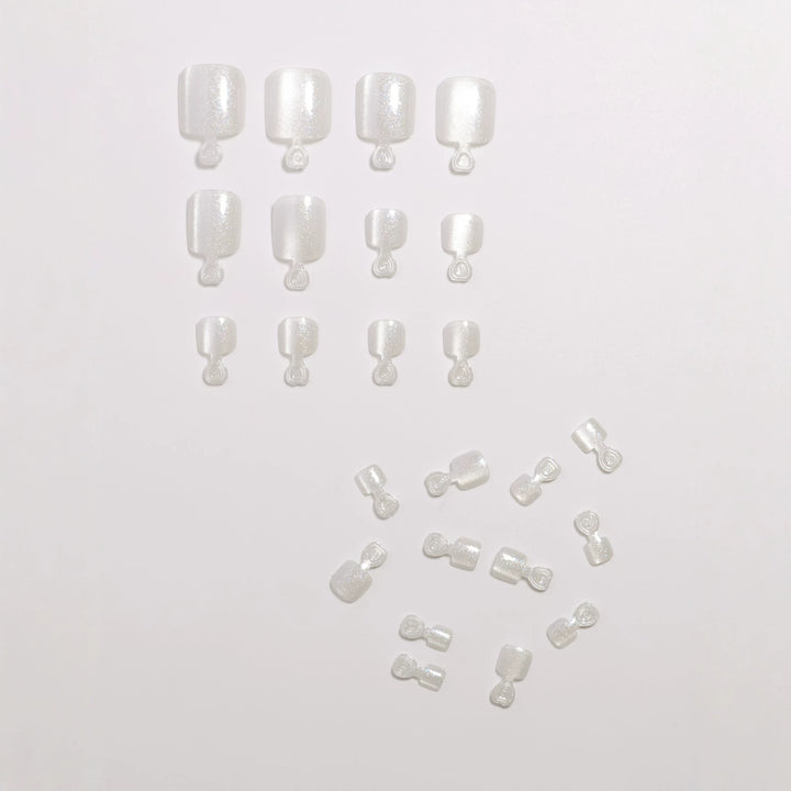 Premium Glitzerndes Pediküre Press-On Nagelset Karnz