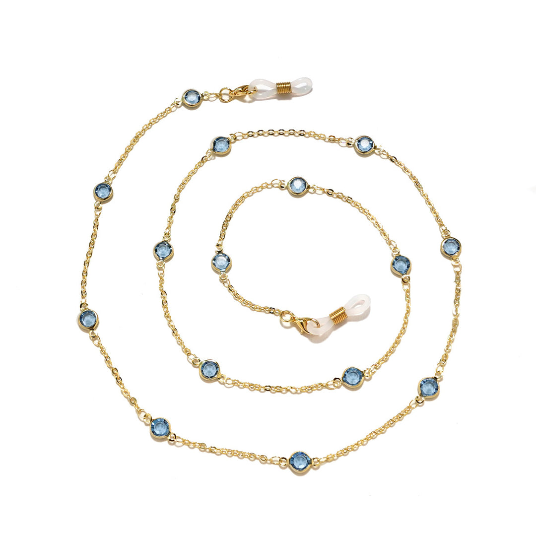 Elegante, mit Kristallen verzierte Brillen-Kette Karnz