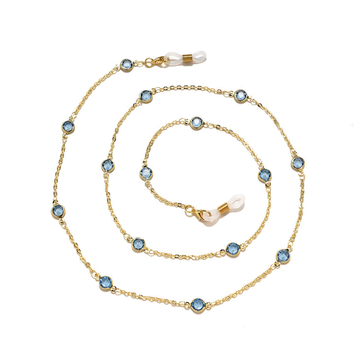 Elegante, mit Kristallen verzierte Brillen-Kette Karnz