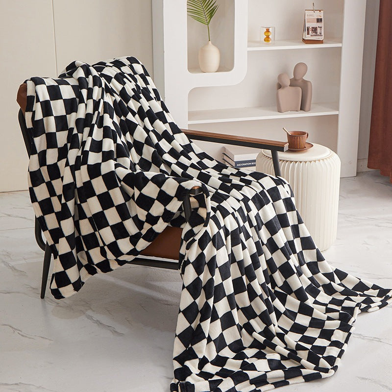 Kariertes Fleece-Wurfdecke