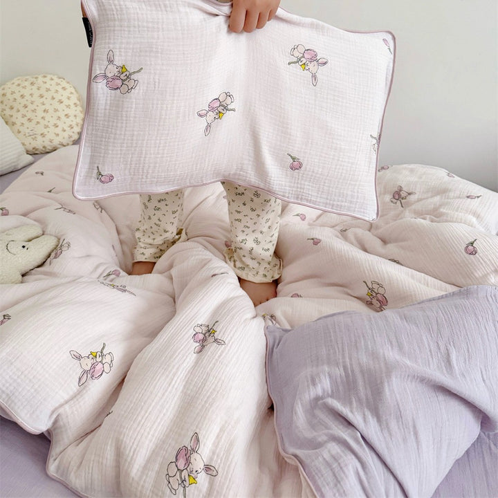 Wendbare Musselin-Kinderbettdecke mit Teddybären-Druck