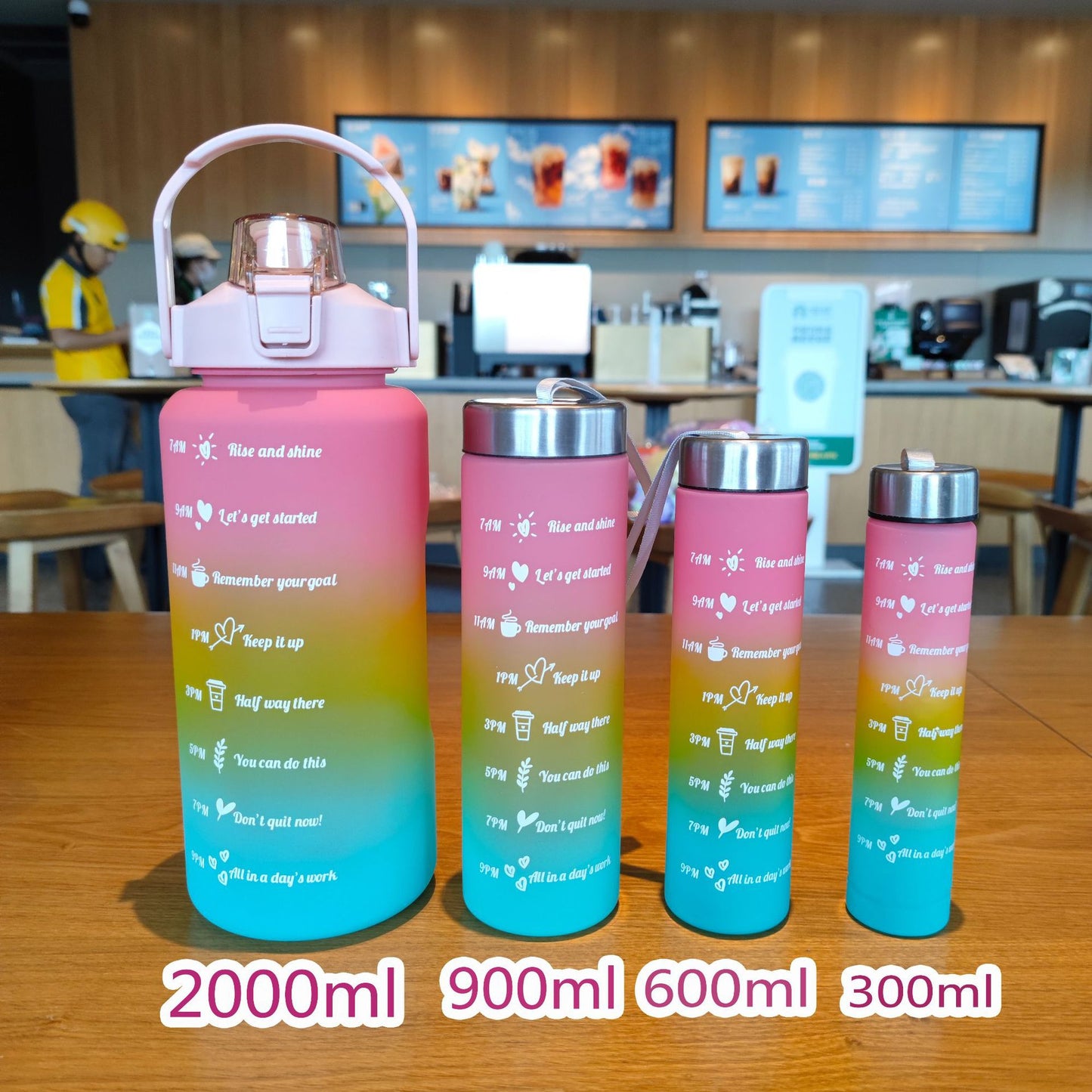 Damen Motivations-Trinkflasche mit Zeitskala und ergonomischem Design Karnz