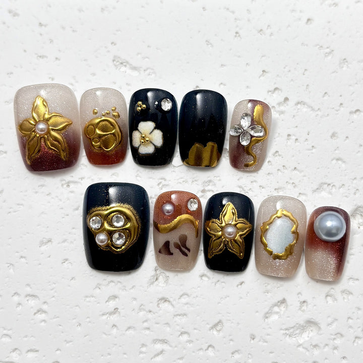 Künstlerisches elegantes Druck-Nagel-Set