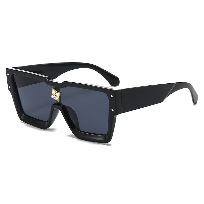 Fette geometrische Schild Sonnenbrille