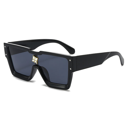 Fette geometrische Schild Sonnenbrille