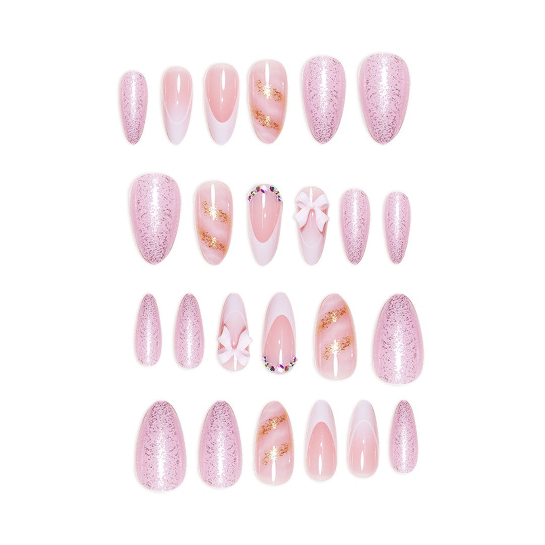 Elegante Floral Press-On Nagelkunst Erweiterungen Karnz