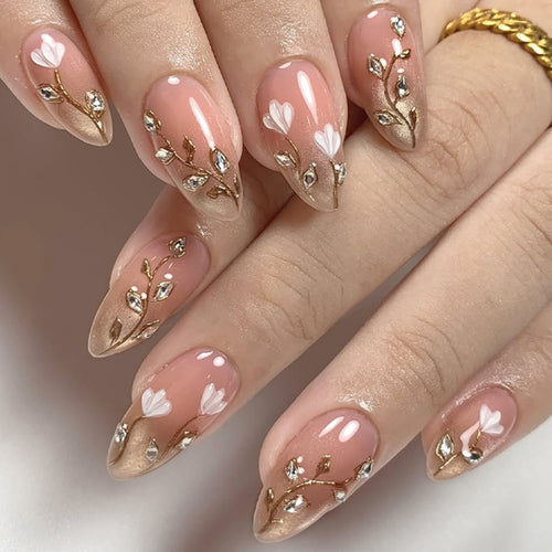 Premium Floral Press-On Nail Art Set Karnz