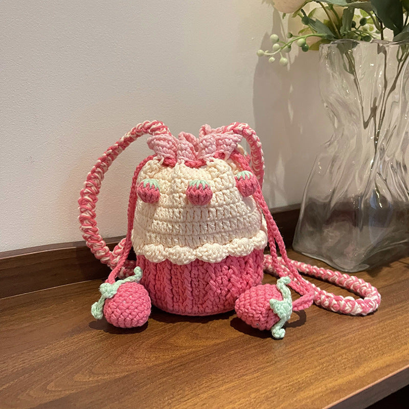 Süßes Cupcake-Themen Häkel-Mini-Handtasche