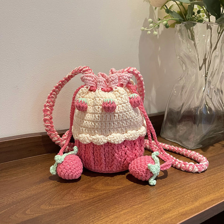 Süßes Cupcake-Themen Häkel-Mini-Handtasche