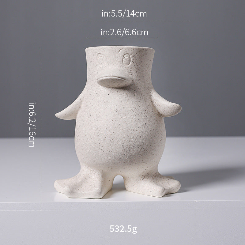 Kreativer Keramik-Ente-Blumentopf