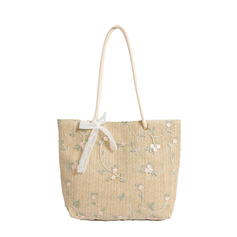 WoBestickte Strohtasche Karnz