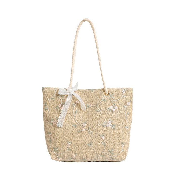 WoBestickte Strohtasche Karnz