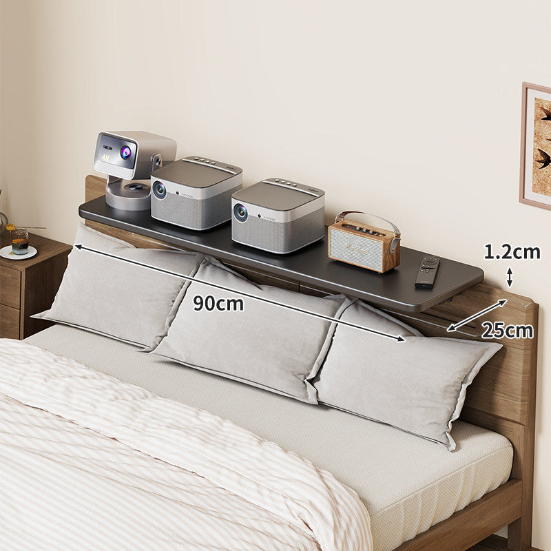 Slim Floating Kopfteil Nachttischregal mit ultra-dünnem Profil und abgerundeten Ecken