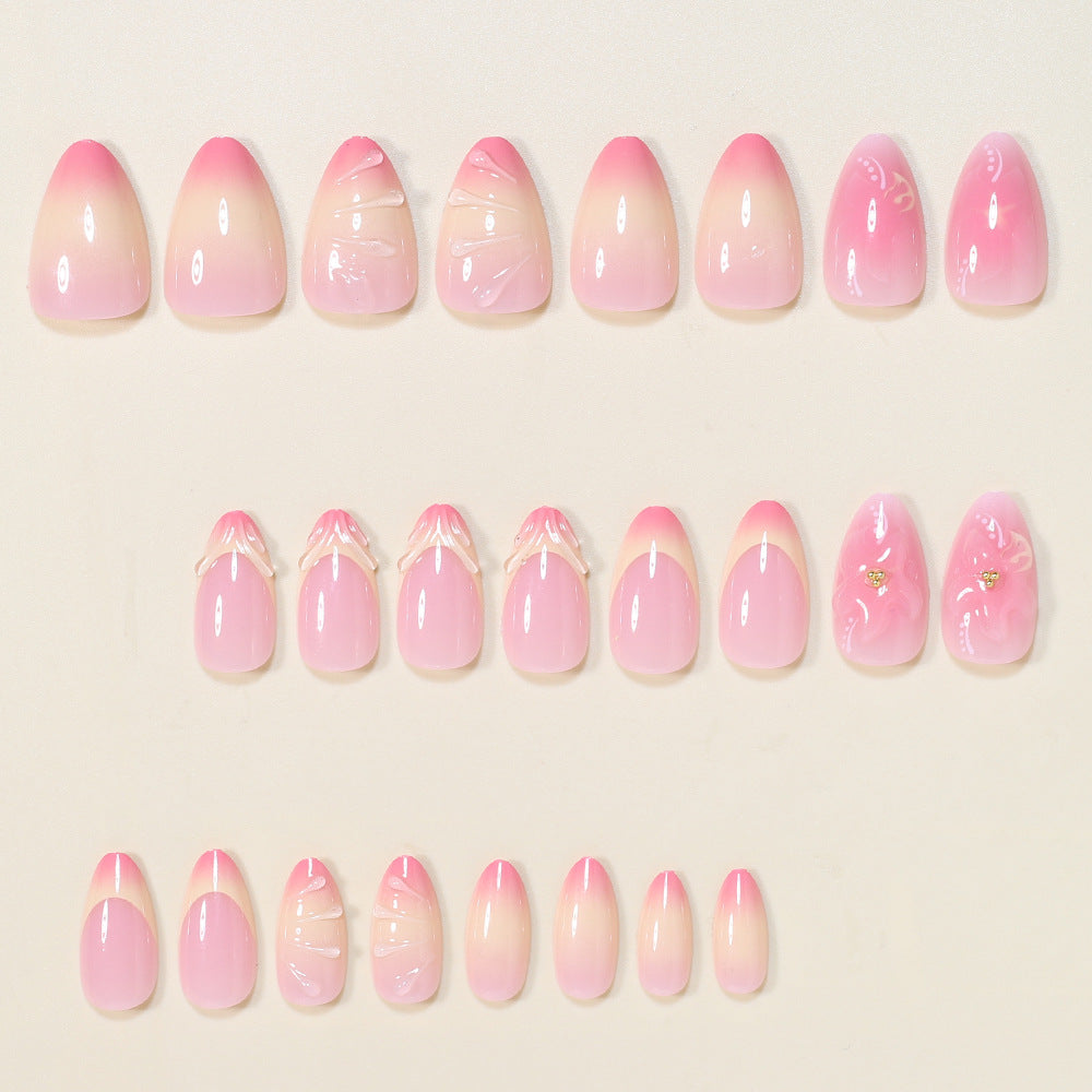 Elegantes Blumen Press-On Nail Art Set Karnz