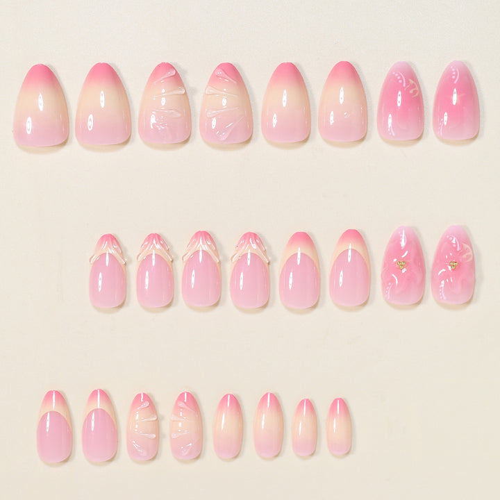 Elegantes Blumen Press-On Nail Art Set Karnz