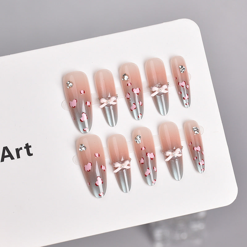 Glamorous Herz-Themen Press-On Nagel Set Karnz