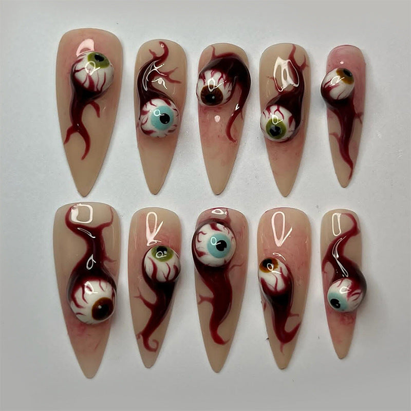 Künstlerisches Halloween Press-On Nagel Set Karnz