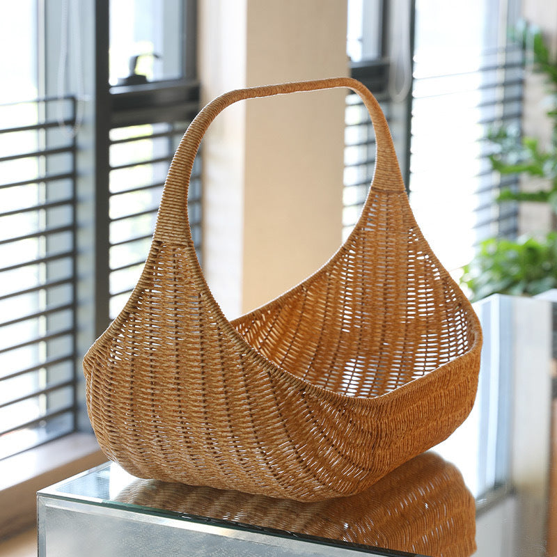 Damen Handgefertigter Rattan Korb mit eleganter Kontur Karnz