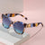 Damen edle Oversized Sonnenbrille mit luxuriösem Metall-Akzent Karnz