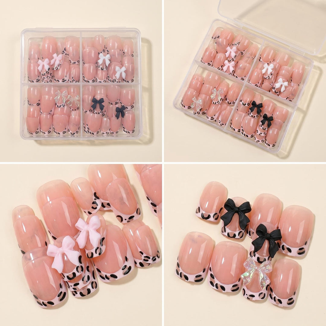 Dekoratives vollständiges Nagelspitzen-Set mit Leopardenmuster