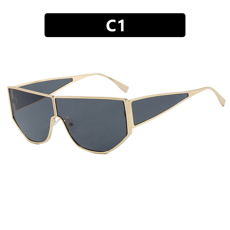 Damen trendige oversized Sonnenbrille mit markantem geometrischen Design Karnz