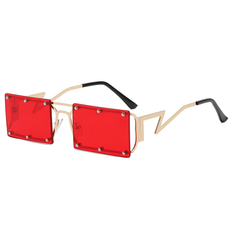 Damen extravagante Oversized-Sonnenbrille mit geometrischem Rahmen Karnz