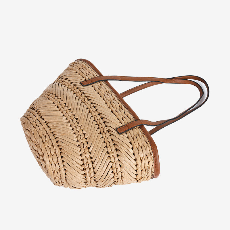 Damen Elegante geflochtene Sommertasche Karnz