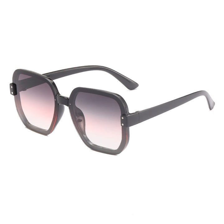 Damen modische quadratische Sonnenbrille mit gradienten Gläsern Karnz