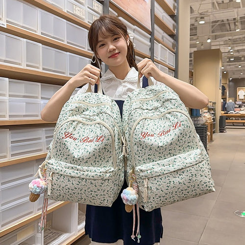 Florales Print Freizeit Rucksack Karnz