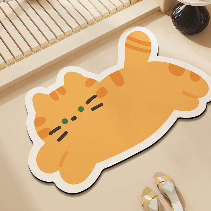 Cartoon Katze-geformte Plush Badmatte