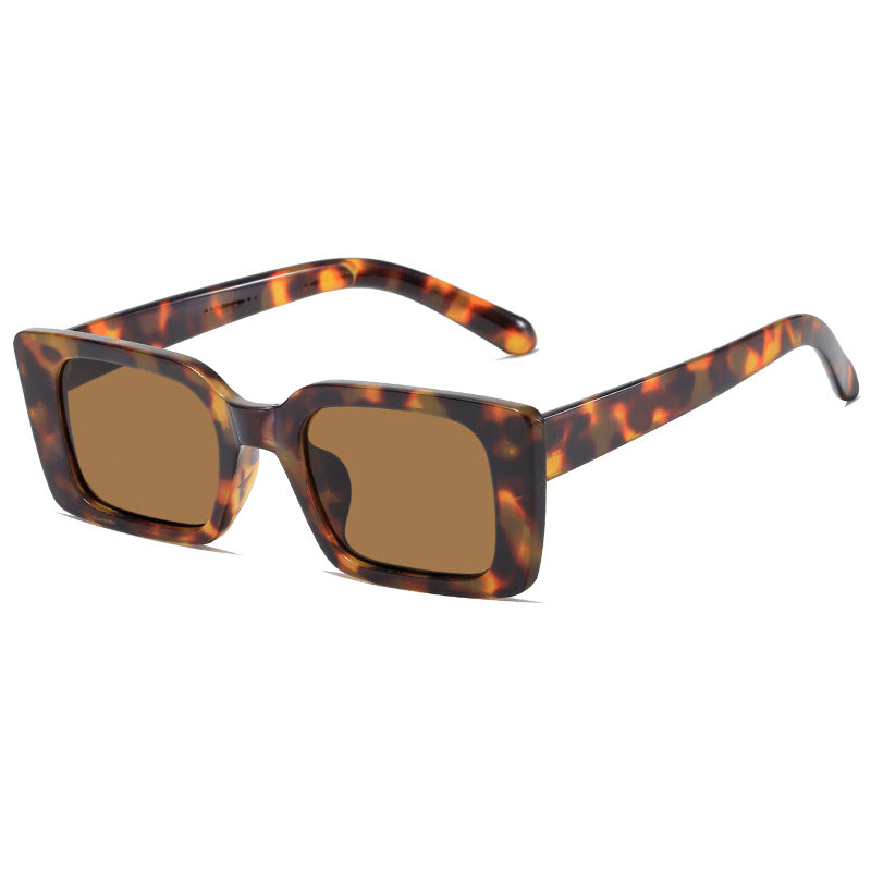 Damen modische quadratische Sonnenbrille mit breitem, glänzendem Rahmen Karnz