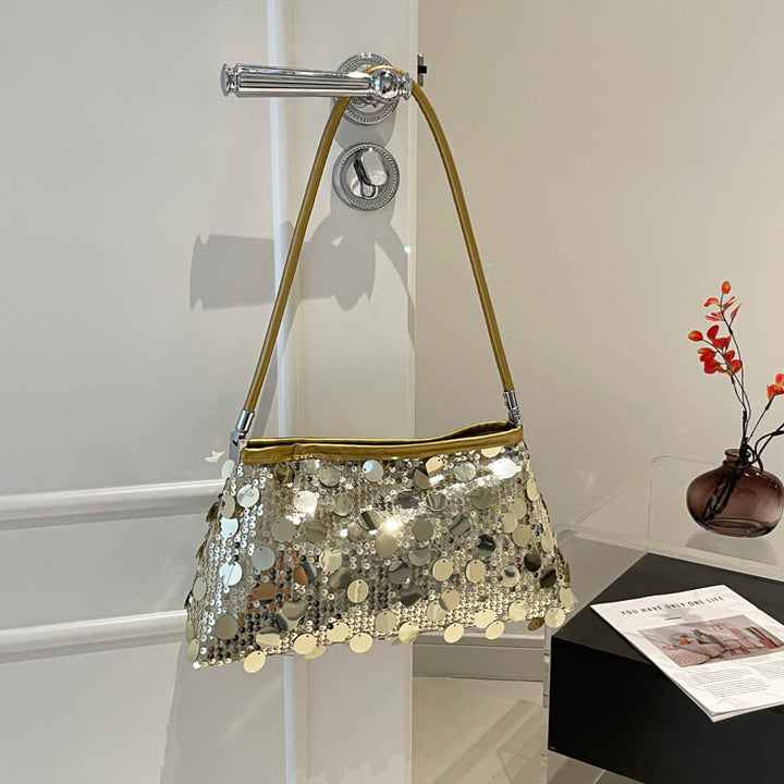 WoGlamorous Pailletten Abend Schultertasche Karnz