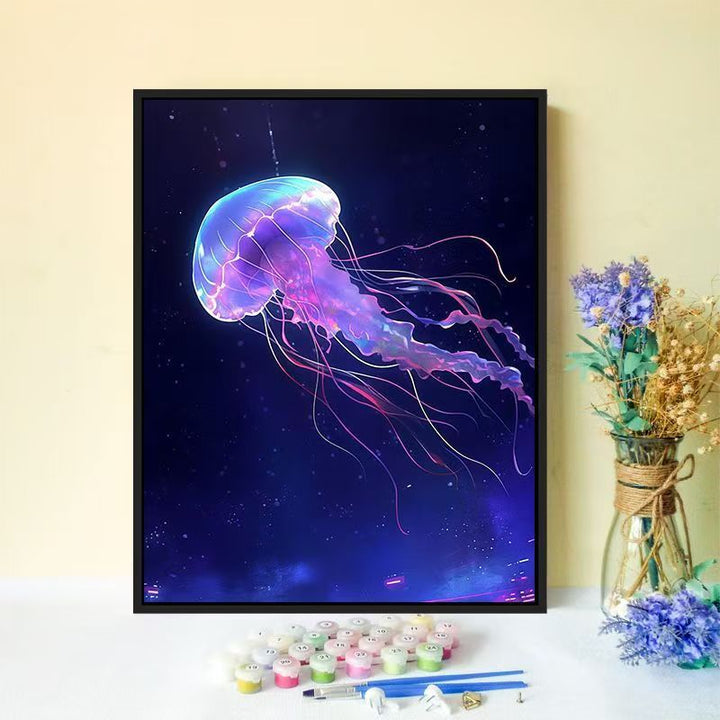 Jellyfish-inspiriertes Canvas-Wandkunst Karnz