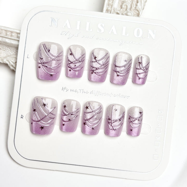 Künstlerisches Ombre-Design Press-On-Nagelset