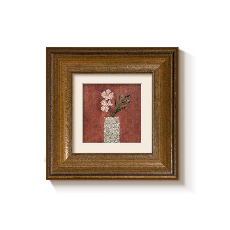 Gerahmtes florales Kunstwerk