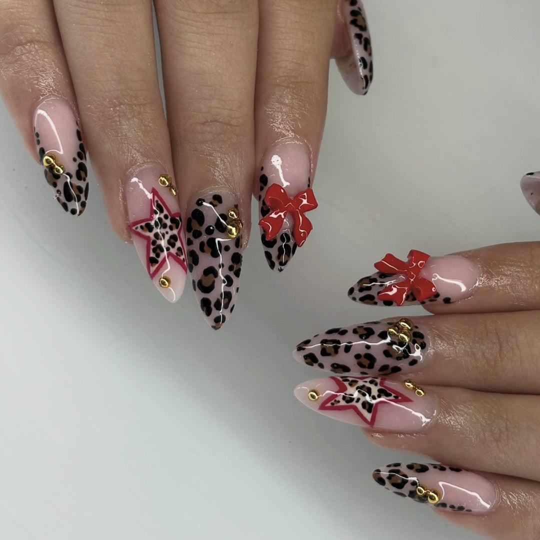 Fierce Leopard Print Stiletto Nagelkunstverlängerungen Karnz