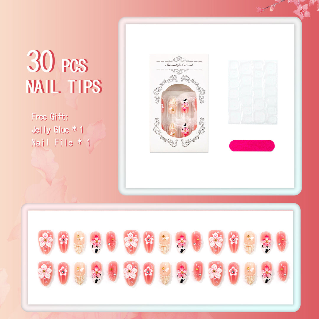 Blumenmuster Press-On Nagelkunst Kollektion