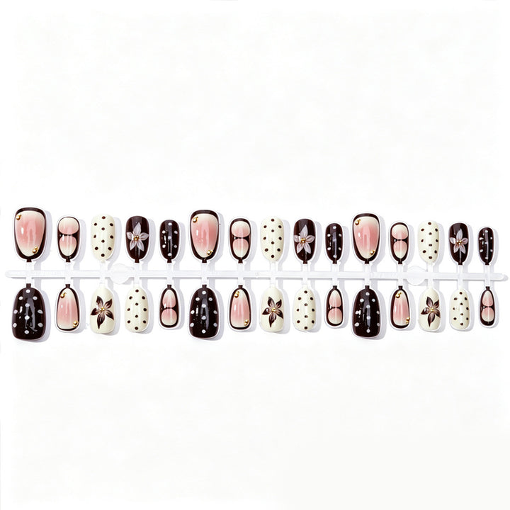 Elegantes Floral Design Press-On Nagelset Karnz