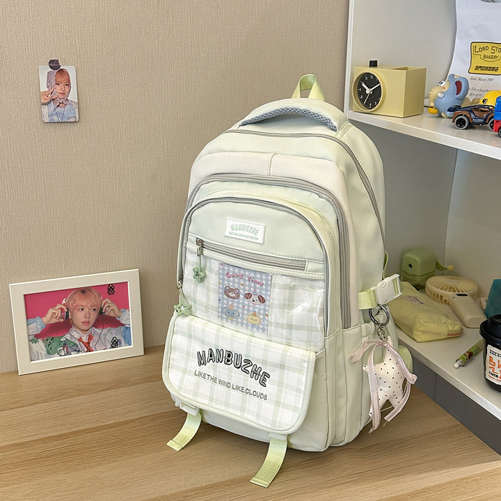 Trendiger geräumiger Rucksack mit transparenter Tasche Karnz