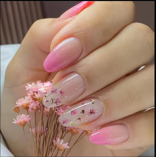 DIY Press-On Nail Art Set mit Blumendesign Karnz