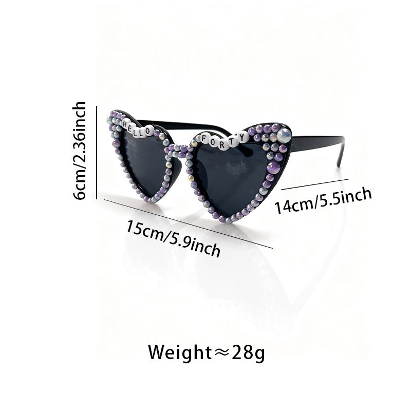Glamouröse herzförmige Brautsonnenbrille Karnz