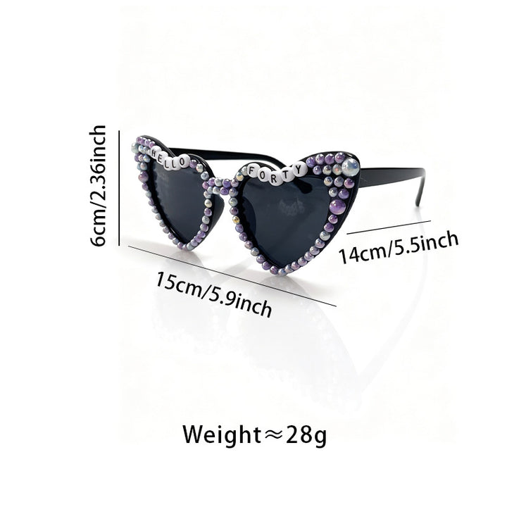 Glamouröse herzförmige Brautsonnenbrille Karnz
