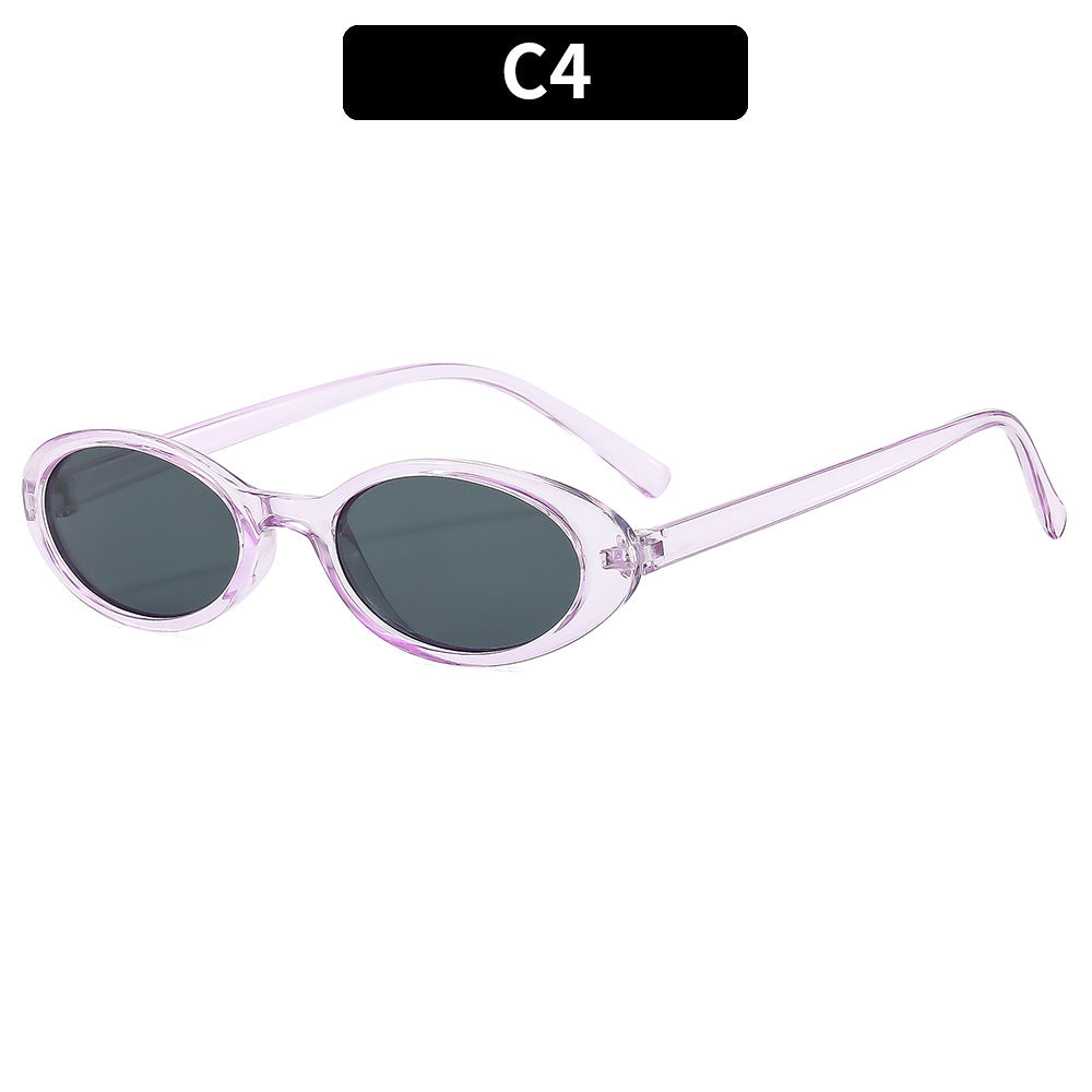 Retro-inspirierte schlanke ovale Sonnenbrille