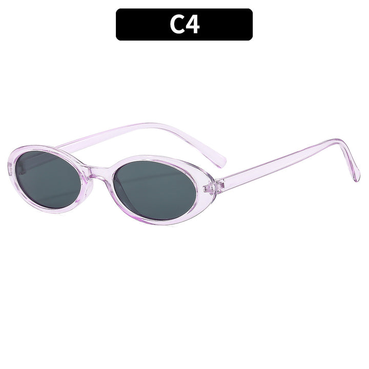 Retro-inspirierte schlanke ovale Sonnenbrille
