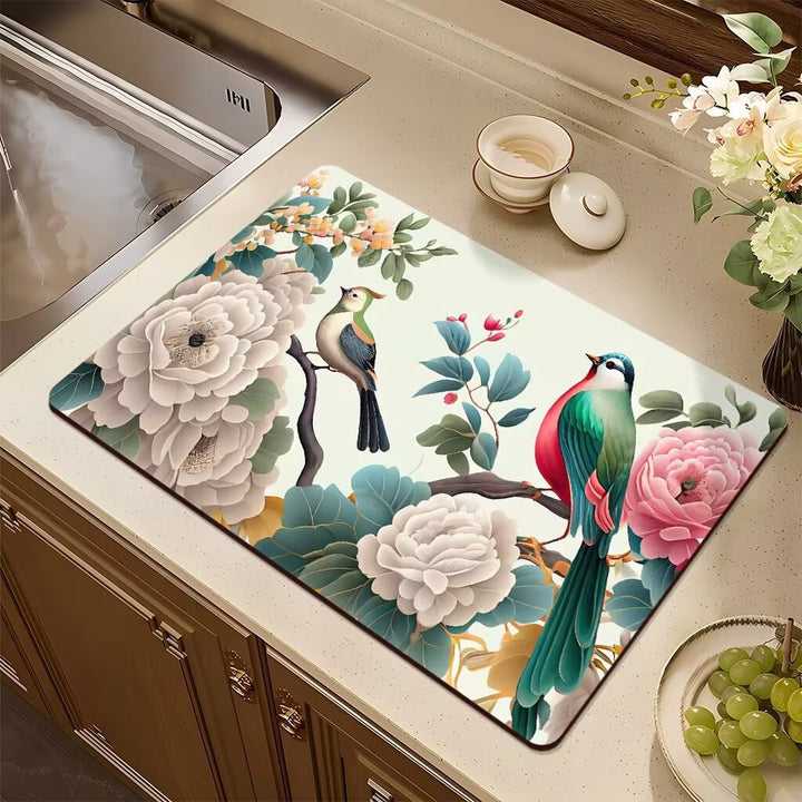 Künstlerisches Blumendesign Küchenmatte Karnz