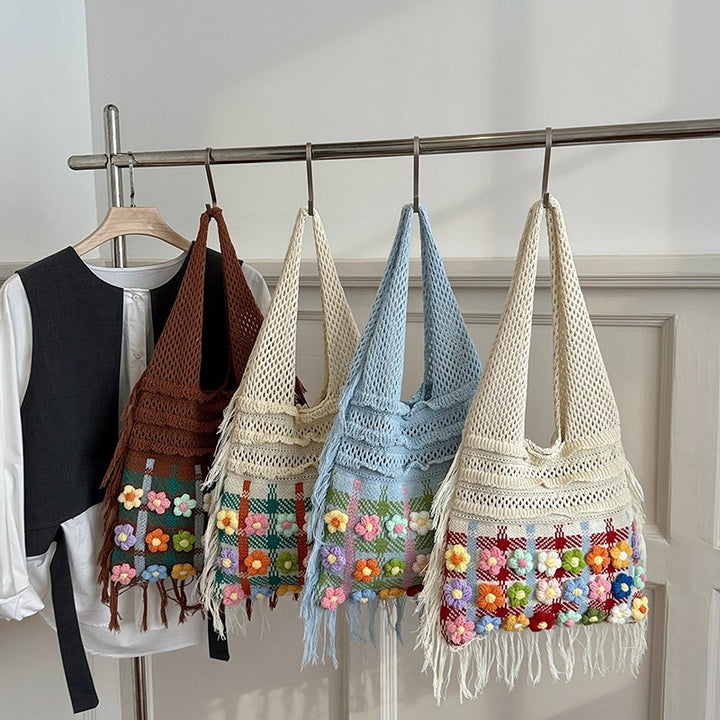 Handgefertigte Floral Häkel Tote Karnz