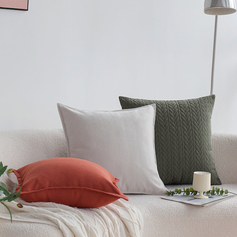 Quadratischer gequilteter Zierkissenbezug mit Kabel‑Tufting und softem Mikrofaser‑Finish Karnz