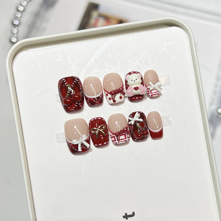 Verspielt Dessert-Themen Press-On Nagelkunst Set Karnz
