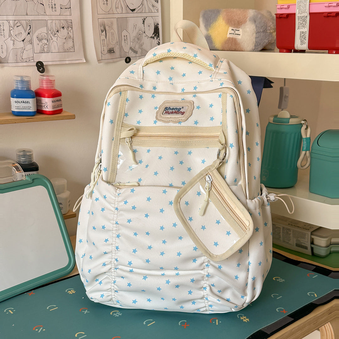 Stylische Mehrfach-Taschen-Rucksack mit Sternakzenten Karnz